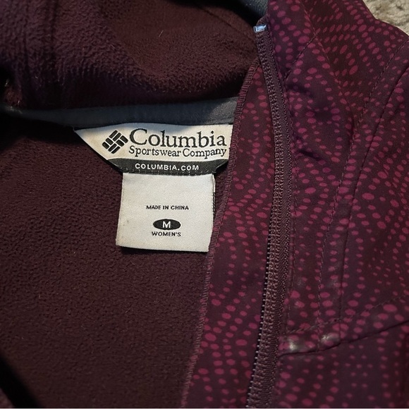 Columbia Plume Purple Side-Zip Fleece Windbreaker Hooded Jacket Size Medium - Picture 11 of 14